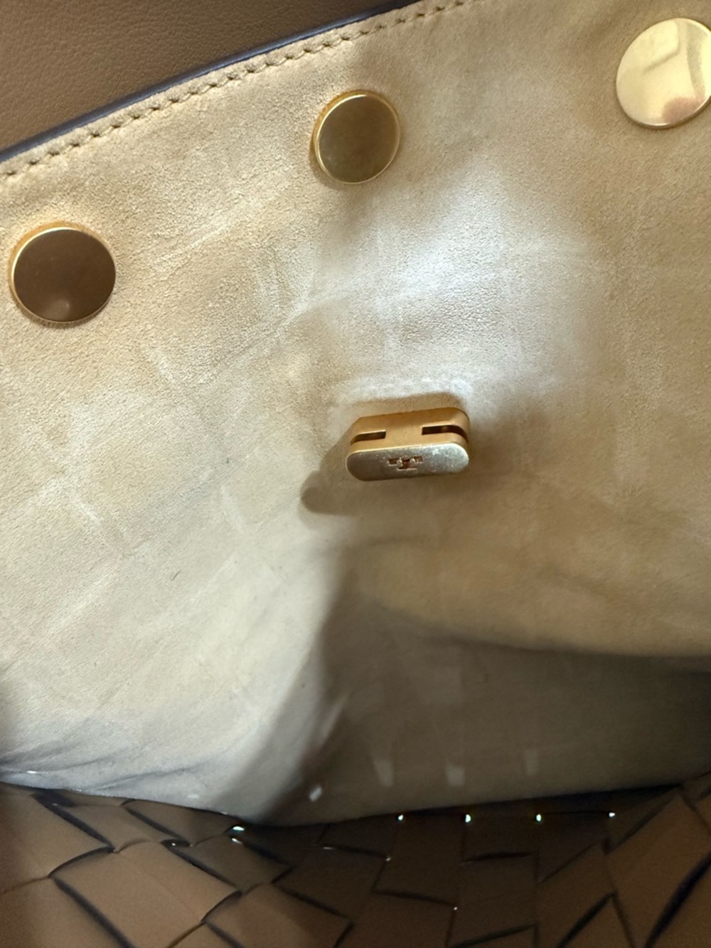Tory Burch Buttermilk Woven Lee Radziwill double Bag - Picture 11 of 13